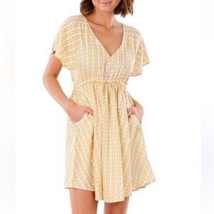 Rip Curl Geometric Print Drawstring Dress